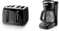 BLACK+DECKER 4-Slice Extra-Wide Toaster with 7 Shade Settings & 12-Cup Programmable Coffee Maker with Sneak-A-Cup