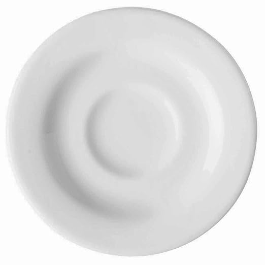 G.E.T. High-Strength Porcelain Espresso Saucer, 5", White (Set of 12)