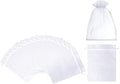 100PCS Fruit Protection Bag Green Mesh Netting Bag with Drawstring(White,7x9cm)