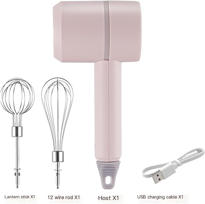 Rechargeable wireless egg beater electric milk frother household whipper mixing handheld small baking(Beautifulwhitehd03)