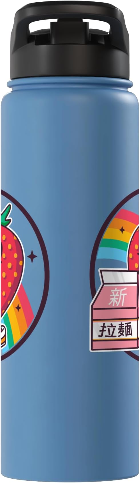 Strawberry Milk Carton Kawaii Retro Rainbow Anime Stainless Steel Insulated Water Bottle