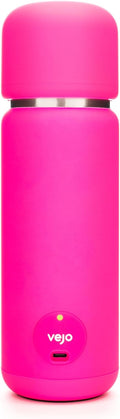 VEJO 12oz Electric Protein Shaker Bottle – USB Rechargeable Powder Mixer for Protein Shakes, Pre-Workout, Creatine | No Clumps, No Ball | 6-Blade Blending | BPA-Free | Gym Bag Travel Size | Neon Pink