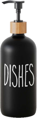 Glass Soap Dispenser for Kitchen Sink and Bathroom - Modern Farmhouse Decor, Hand Soap Dispenser for Kitchen Sink Decor