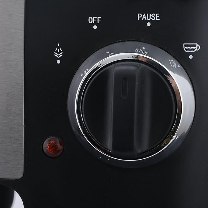Professional Series 4-Cup Espresso Maker with Milk Frother, 4-Bar Pressure, Die-Cast Boiler