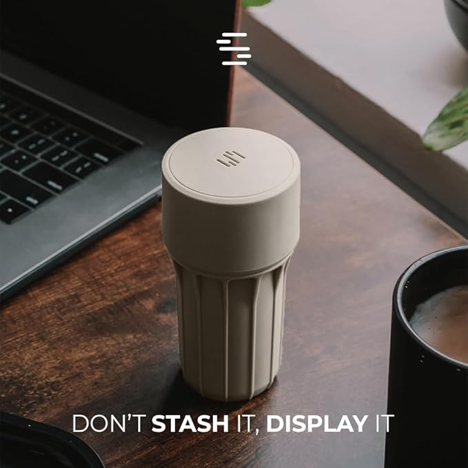 Staze Air Tight Smell Proof Container (148ml) - Vacuum Seal Jar, Waterproof Food Storage Canister, Portable Small Smell Proof Jar for Coffee, Herb, Spice & Gummies (Dune)