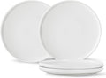 8 Inch Plates, Matte White, Set of 4 | Matte Glaze Stoneware, Microwave Safe, Dishwasher Safe, For Salads & Desserts