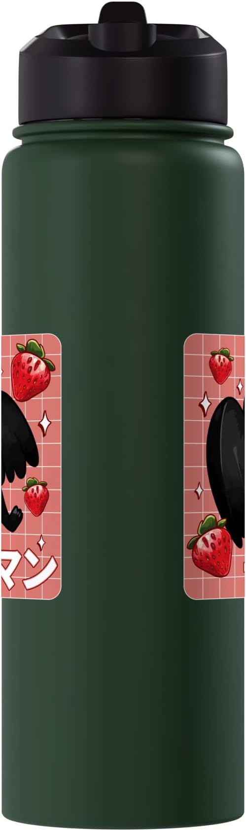 Cryptid Mothman Lover Kawaii Strawberry Milk Shake Carton Stainless Steel Insulated Water Bottle