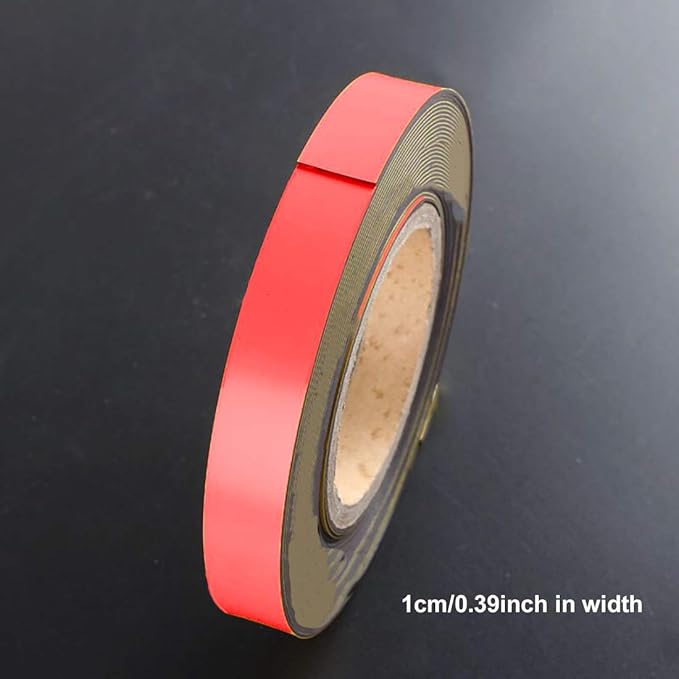 Magnetic Tape Roll Colored Thin Strips - Dry Erase Magnet Whiteboard Graphic Art Tape/ 10mm 33ft Grid Marking Line Magnet Tape(red)