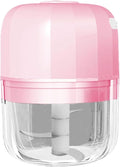 Electric Garlic Chopper, 250ML Rechargeable Portable and Cordless Mini Food Processor with Stainless Steel Blade, Electric Garlic Chopper Vegetable Chopper Blender for Nuts Chili Onion Minced (Gray :