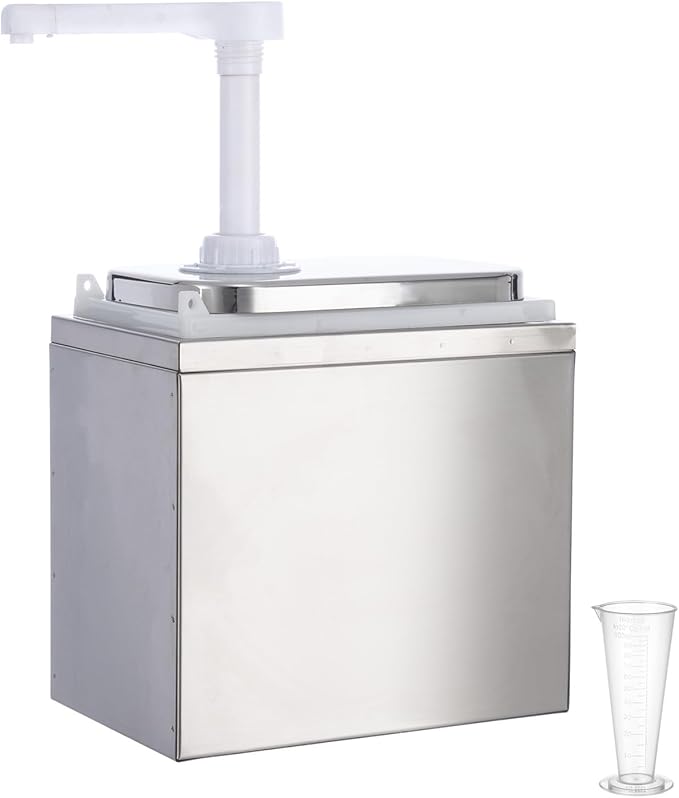 2.11 Quart Condiment Dispenser Pump,Syrup Pump Dispenser with Measuring Cup,Detachable Leak-Proof Design for Sauce, Honey, Syrup,Soy Sauce,Mustard,Cheese (2.11 QT Each, 1 pumphead)
