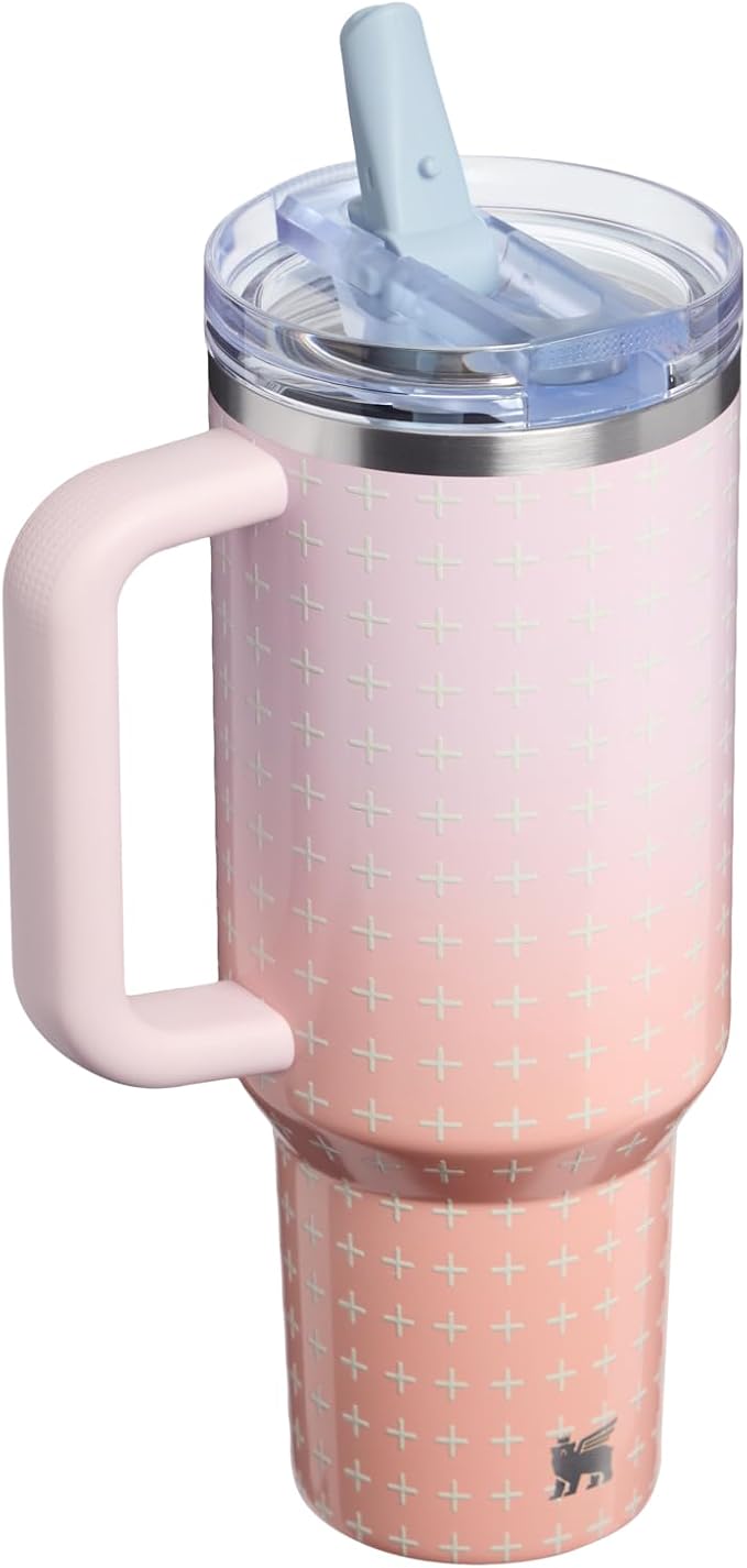 STANLEY Quencher ProTour Flip Straw Tumbler with Leakproof Lid 40 oz | Built-In Straw & Handle | Cupholder Compatible for Travel | Insulated Stainless Steel Cup | BPA-Free | Sorbet Plus