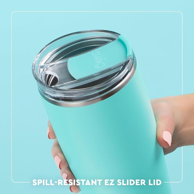 Swig Life 22oz Insulated Tumbler, Travel Coffee Tumbler with Lid, Cup Holder Friendly Travel Coffee Mug, Stainless Steel, 22 oz Tumblers, Reusable Insulated Mug with Lid (Book Club)