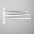 GERZWY Bathroom Hand Towel Rack 3-Bar Folding Arm Swivel Hanger Wall Mount Bath Towel Holder Stainless Steel Swing Out Towel Bar, White