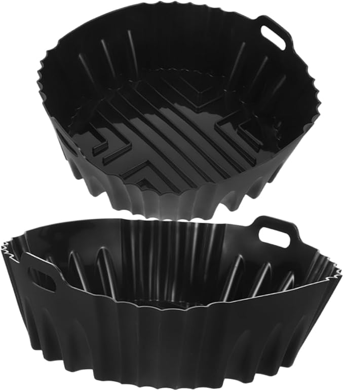 Gadpiparty 8pcs Air Fryer Silicone Liners Non-stick Baking Tray for Air Fryer Accessories Silicone Baking Mats for Easy Cleaning for Chicken Fish