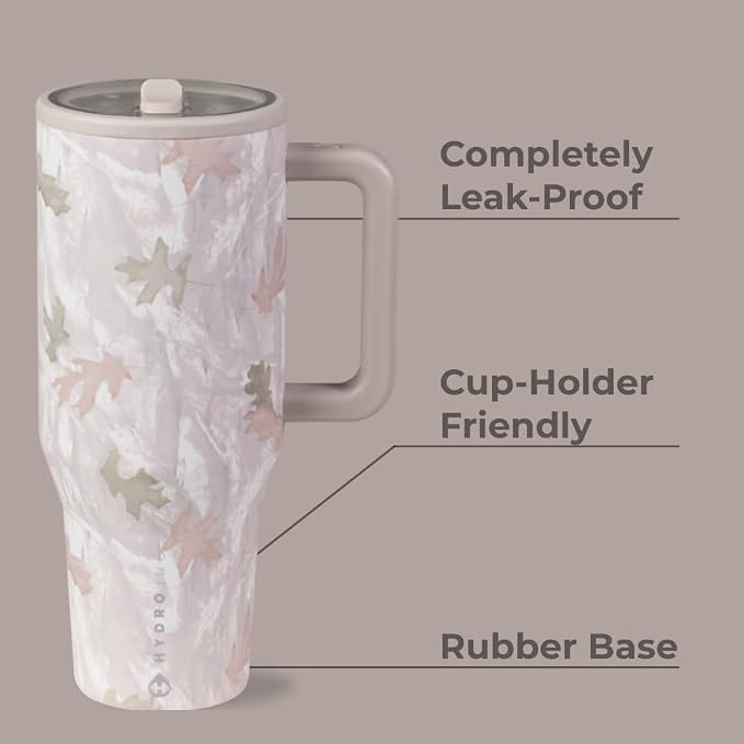 HydroJug Traveler 40oz, Insulated Tumbler with Handle & Straw, Camo