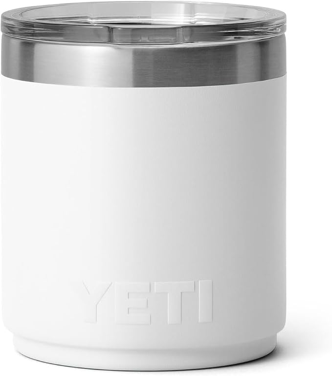 YETI Rambler 10 oz Ceramic Lined Lowball 2.0, Vacuum Insulated with MagSlider Lid, White