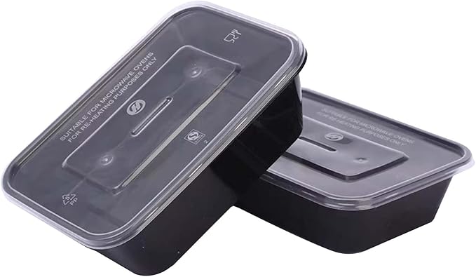 100pc 24 oz square meal prep containers with lids ,disposable to go food containers,Plastic take out food containers With Lid, Reusable food storage containers ，Microwave Freezer Dishwasher Safe