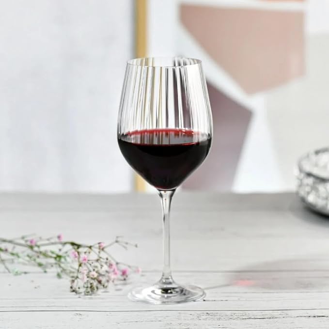 Krosno Red Wine Glasses | Set of 4 | 15.2 oz | Harmony LUMI Collection | Wedding Gift Drinkware | Perfect for Home, Restaurants and Kitchen Sets | Dishwasher Safe | Lead-Free Crystal Glass