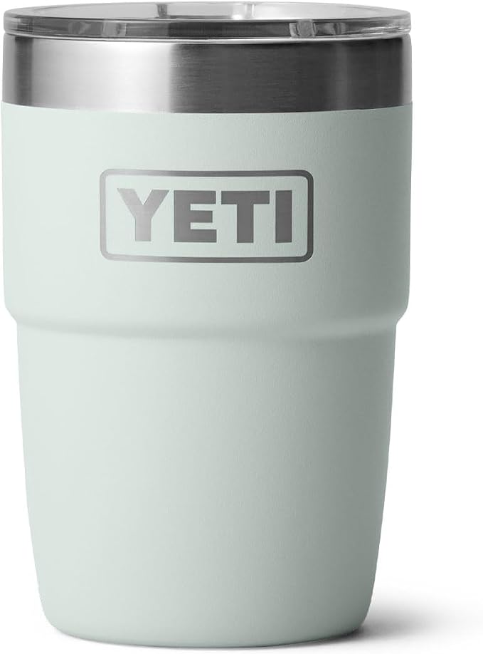 YETI Rambler 8 oz Insulated Coffee Mug with Lid - Stackable Double-Wall Vacuum Insulated Coffee Cup - DuraSip Ceramic Lining - Barista-Friendly Design - Stainless Steel - Dishwasher Safe