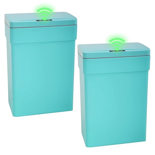 PayLessHere 13 Gallon 50 L Trash Can with Lid Outdoor Waste Bins Plastic Kitchen Trash Bin Automatic Touch Free Motion Sensor Trash Can