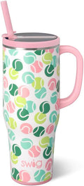 Swig Life 40oz Leak Proof Mega Mug, 40oz Leak Proof Tumbler with Handle and Straw, Extra Large Insulated Tumblers, Cup Holder Friendly Travel Mug, Reusable Leakproof Water Bottle (Match Point)