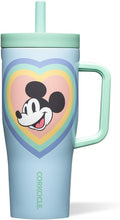 Corkcicle Cruiser Insulated Tumbler - Stainless Steel Tumbler with Handle & Straw, Leak Proof for Cold Drinks, Triple Insulated Spill Proof Cupholder Friendly BPA-Free 22oz Disney Minnie Retro Rainbow