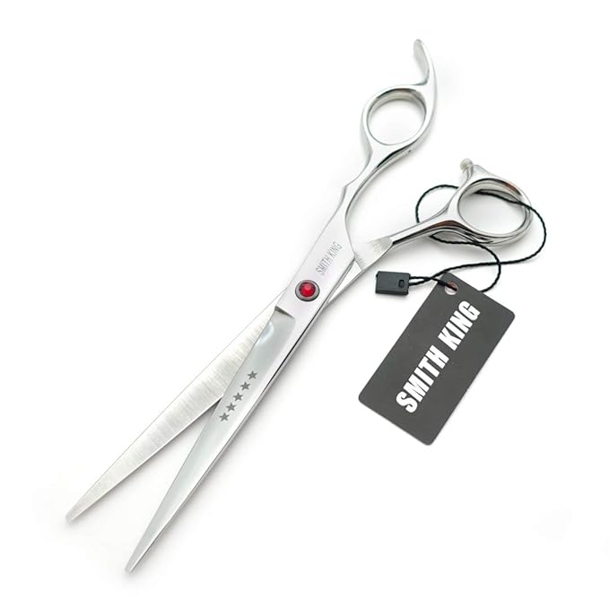 7.0 Inches Hair Cutting Scissors Set with Combs Lether Scissors Case,Hair cutting shears Hair Thinning shears For Personal and Professional (Silver)
