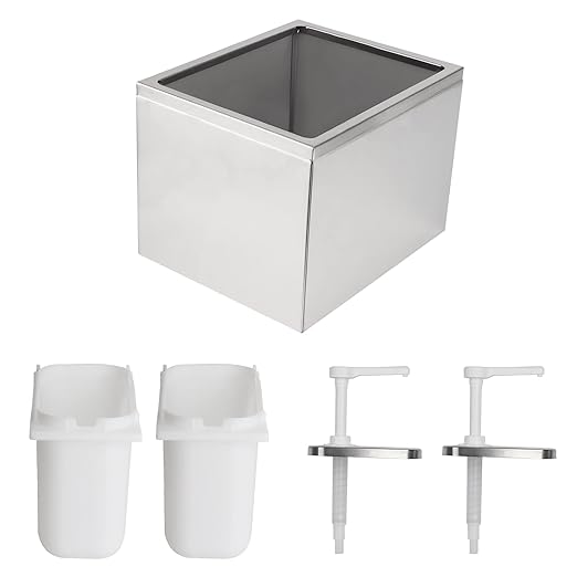 4.2QT Ketchup Pump, Sauce Dispenser,Commercial Pump Station Stainless Steel Dispenser for Hot Chocolate, Hot Fudge, Ketchup, Condiment,Caramel, Condiment, Mustard, Mayonnaise