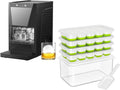 IC9CM Ice Cube Trays with Bin 4 Pack + IM1 2.2-Inch Clear Ice Ball Machine