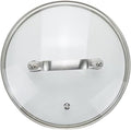 8 Inch Clear Glass Pot Lid for Frying Pan Replacement Cover Can Withstand 356°F (180℃) with Stainless Steel Arch Bridge Handle,Matte Silver