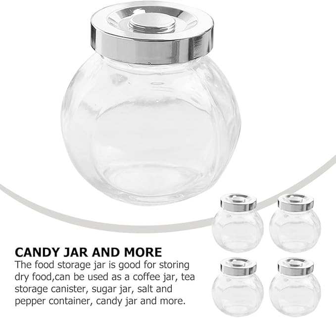 COLLBATH 8pcs Glass Jar Meal Prep Containers Canning Jars Lids Sealed Cans for Home Kitchen