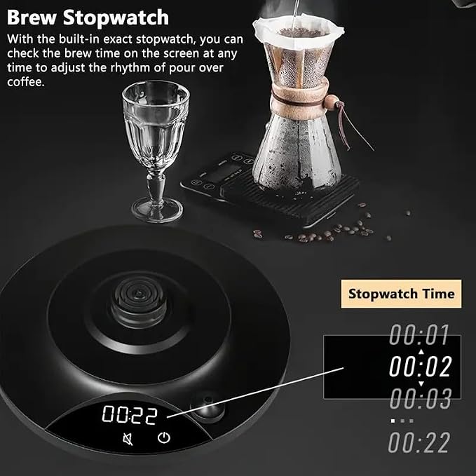 Gooseneck Electric Kettle with ±1℉ Temperature Control & Keep Warm for Pour Over Coffee & Tea, Rapid Boil, 304 Stainless Steel, Built-in Brew Timer, 1000W/ 0.9L