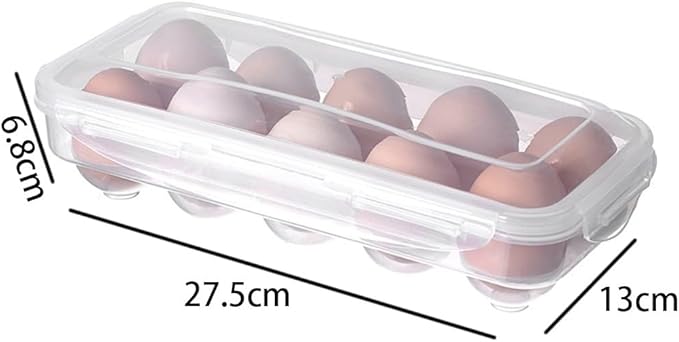 TOWINE Food Storage Containers Egg Preservation Box Refrigerator Egg Storage Box Home Preservation Storage Box Kitchen Multi-Grid Portable Egg Box (Color : Clear, Size : A)