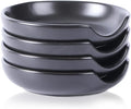 Selamica Ceramic Spoon Rest, 4.8 Inch Spoon Rest for Stove Top, Spoon Holder for Kitchen Counter, Coffee Spoon Holder, Heat-Resistant Cooking Utensil Rest for Ladles Tong, Set of 4, Black