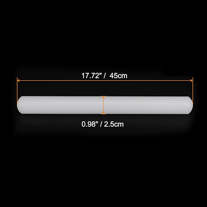 HARFINGTON Fondant Rolling Pin PP 45cm x 2.5cm Non Stick for Baking White