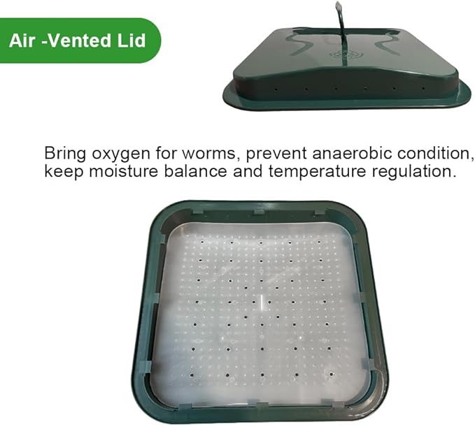 The Original VermiHut® Plus 5-Tray Worm Composter – Dark Green | Indoor & Outdoor Vermicomposting Bin | Sustainable Design for Food Waste Recycling