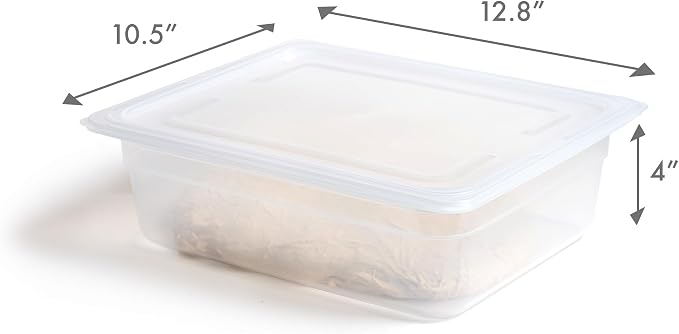 Brod & Taylor Proofing Container (2 Pack) With 6L Capacity, Fits Up to 3000 Grams of Dough – Dough Rising Box for Bread, Sourdough & Pizza (Dishwasher Safe, BPA-Free)