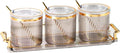 Acrylic Condiment Spice Jars,Condiment Spice Box With Lids and Spoons and Tray,Clear Plastic Condiment Canisters,Seasoning Box 3 Pack,Seasoning Box Set for Kitchen to Storage Salt,Paprika,Sugar