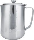 Stainless Steel Milk Frothing Pitcher with Lid for Latte Coffee Art, Small 3oz Creamer Jug, Metal Barista Set, Mini Cup for Health Gear Coffee (1500ML)