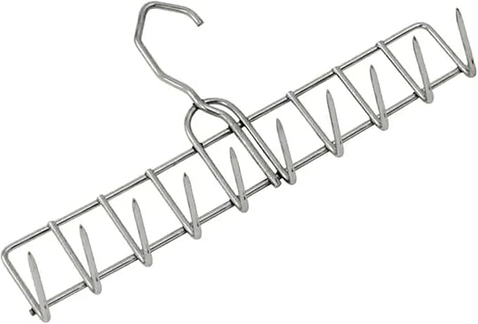 The Sausage Maker® Bacon Hanger 10-Prong Meat Hooks SUS304 Stainless Steel, Heavy Duty Butcher’s Hook Accessories for Meat Smoking, Processing, Drying, Grilling, BBQ, 11.25” W x 5.8” H