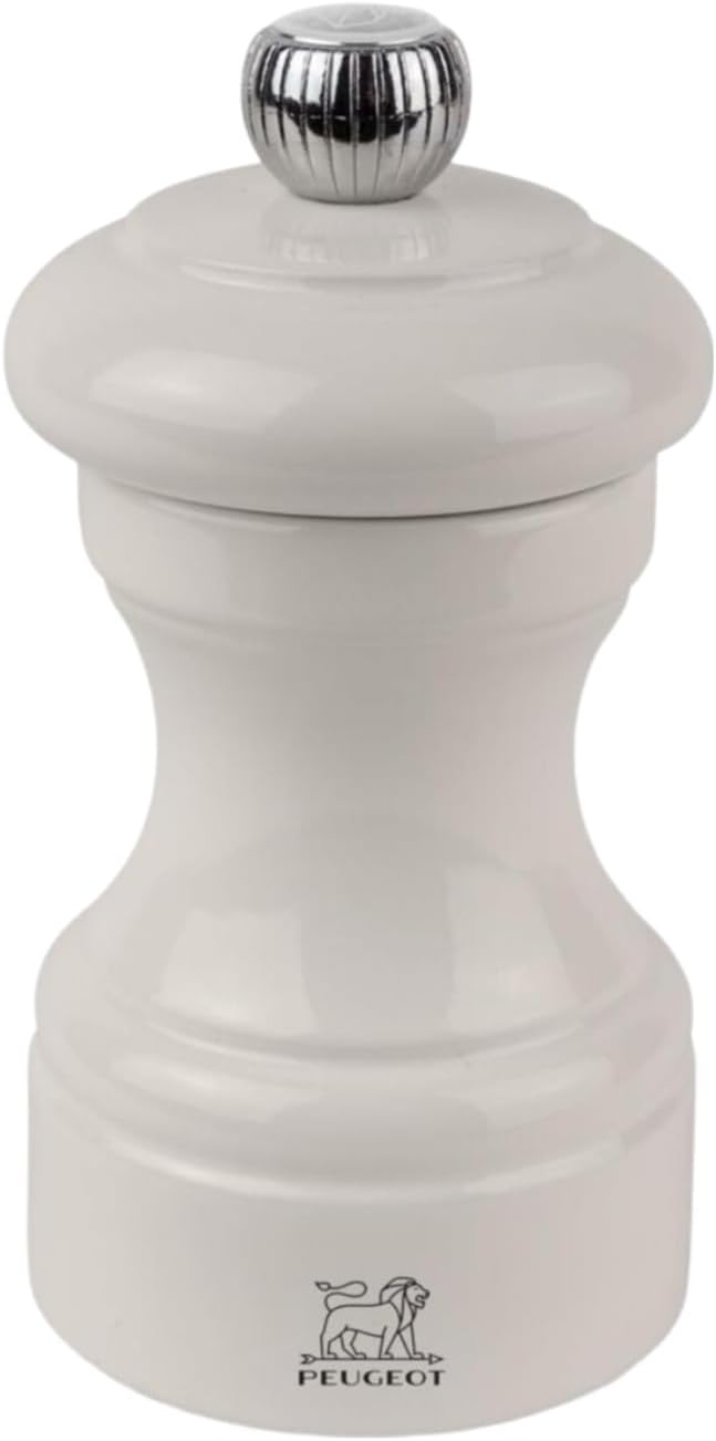 Peugeot Bistro Pepper and Salt Mill Set, 4in - Beechwood Mills with Adjustable Grinding - For Peppercorns and Rock Salt, Corrosion-Resistant - Essential Kitchen Tools (Blue/Ivory)