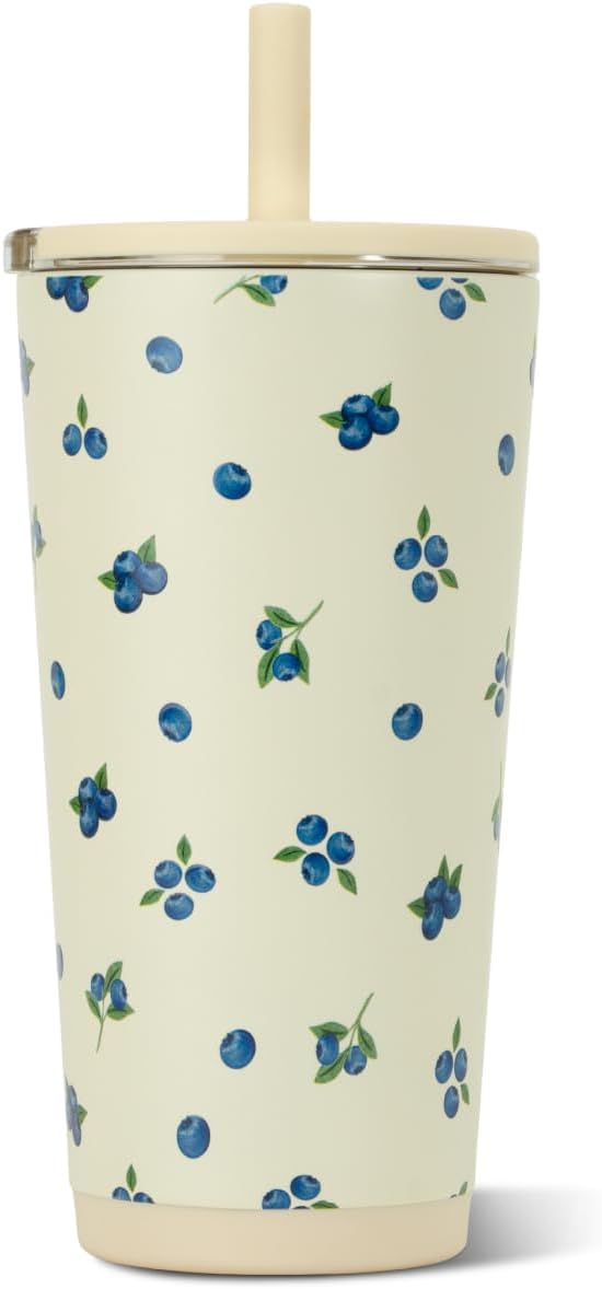 HydroJug Everyday Tumbler 20 oz, Ceramic-Lined Straw Cup, Freshly Pick'd