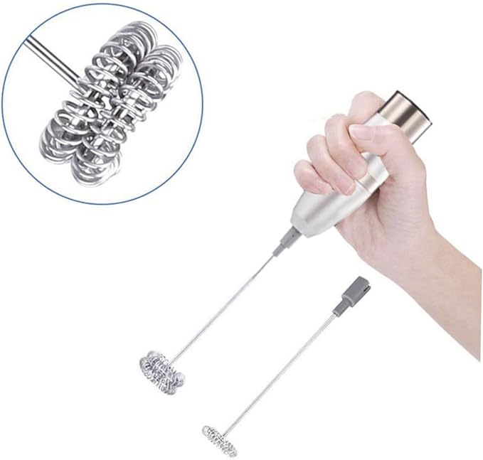 Cabilock Handheld Milk Frother Wand Electric Coffee Mixer Battery-operated Milk Frother Easy to Clean for Daily Use