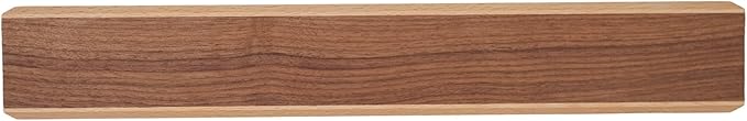 Magnetic Knife Strips for Wall, Solid Wood Knife Magnetic Holder, No-Drill 3-Way Mount & 3M Adhesive Strips, (Walnut Wood, 16 Inches)