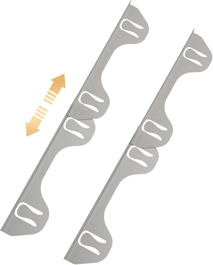 316 Stainless Steel Stove Gap Covers,2 Pack Stove Gap Filler,Range Trim Kit,Heat-Resistant Stove Gap Guard,Easy Retractable Length 13.8" to 27.5",Width 0.78",Silver