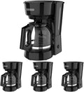 BLACK+DECKER 12-Cup Coffee Maker with Easy On/Off Switch, Easy Pour, Non-Drip Carafe with Removable Filter Basket, Vortex Technology, Black (Pack of 4)