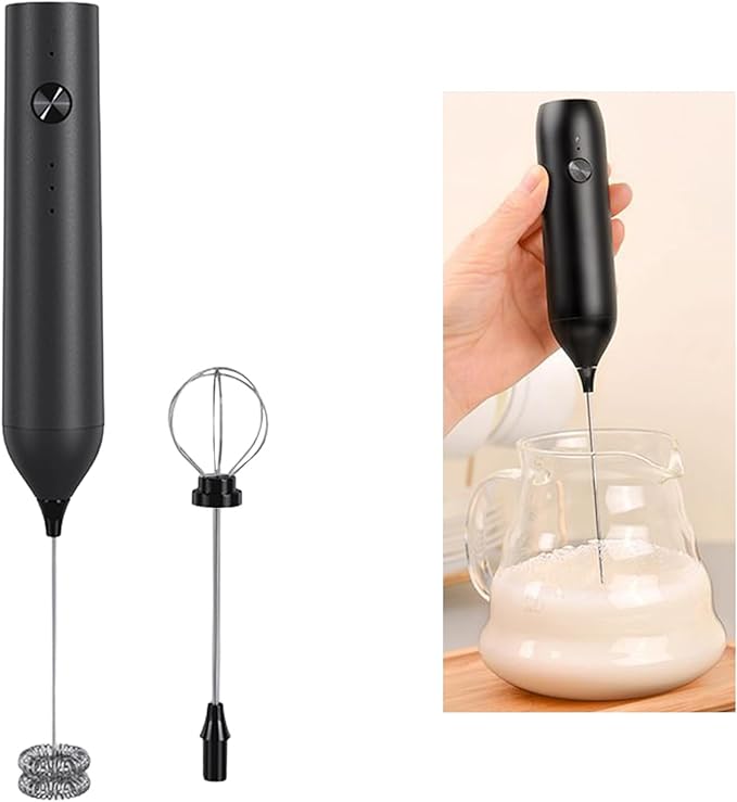 Electric Milk Frother Handheld Whisk Suitable for Coffee and Hot Chocolate with and Ergonomic Grip