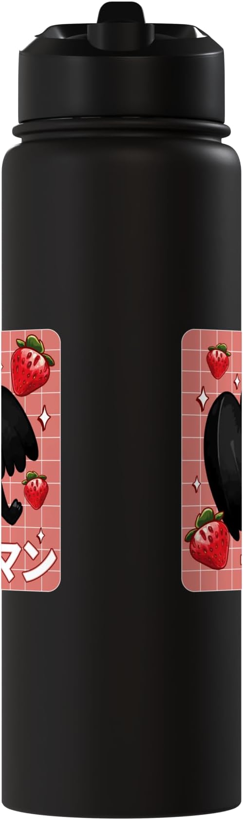 Cryptid Mothman Lover Kawaii Strawberry Milk Shake Carton Stainless Steel Insulated Water Bottle