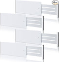 DoubleFill 4 Pcs Deep Bamboo Drawer Dividers, Deep Kitchen Dresser Drawer Organizer with Spring Loaded for Clothes, Adjustable Expandable from 15-22 Inch(6 Inch,White)