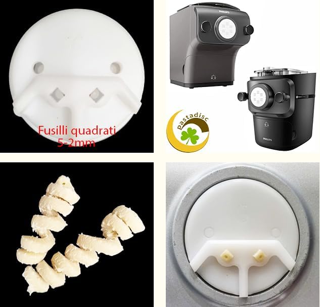Fusilli Pasta Noodles Shape Disc, Italian Pasta Disc Fit for Philips Automatic Noodle Maker, Disc Compatible with Philips Attachment, Kitchen Appliance (Fusilli Quarati 5-2mm)